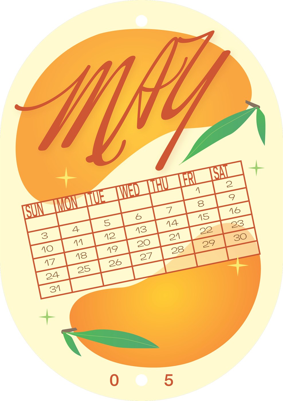 Fruit Sticker Calendar: May