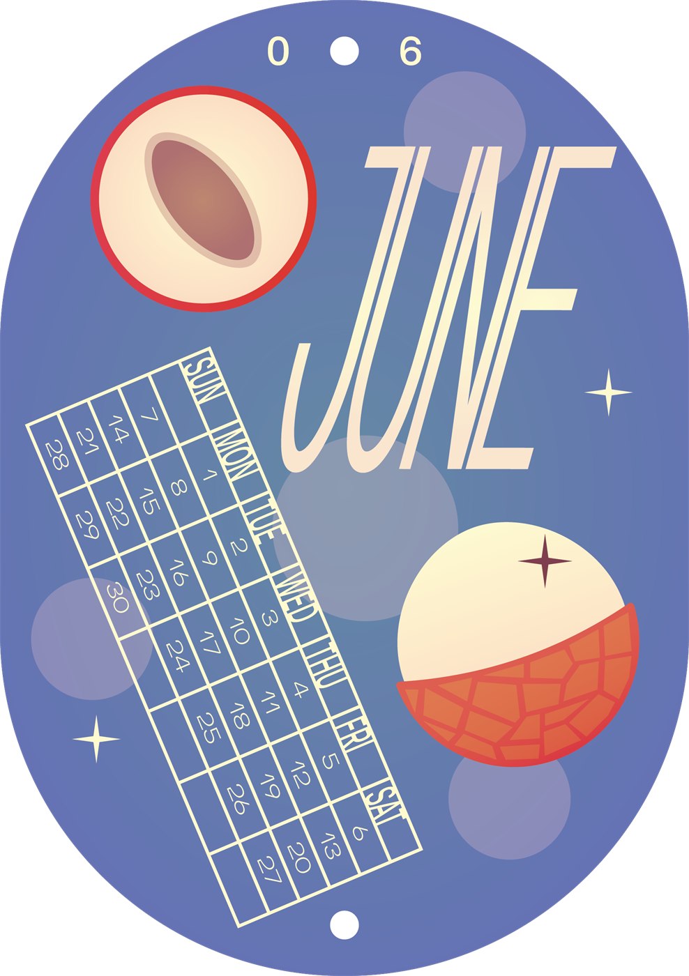 Fruit Sticker Calendar: June