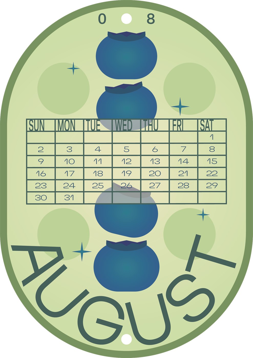 Fruit Sticker Calendar: August
