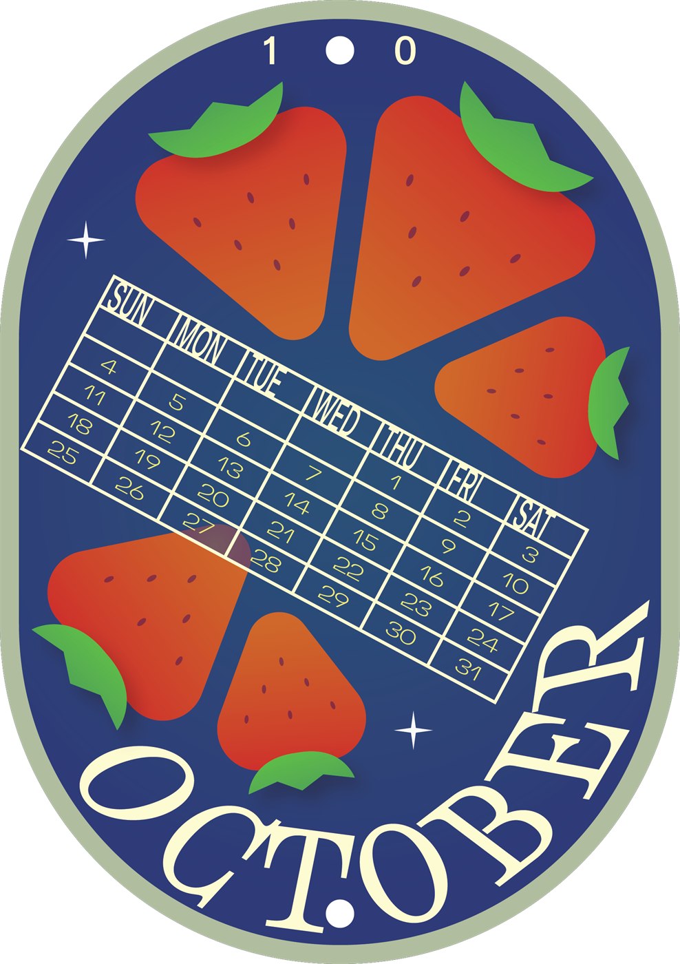 Fruit Sticker Calendar: October