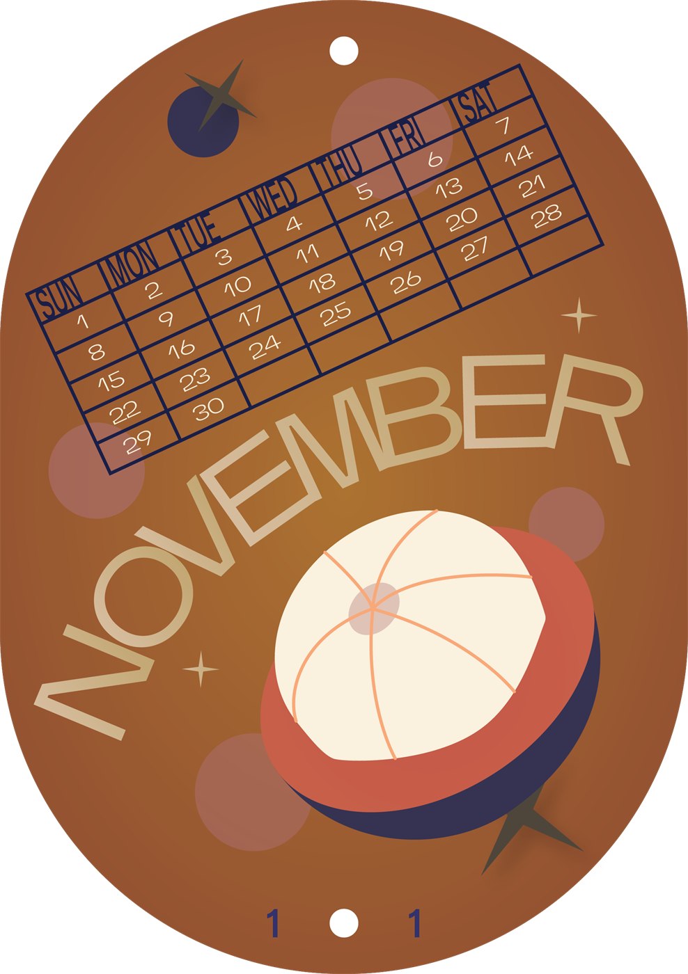 Fruit Sticker Calendar: November