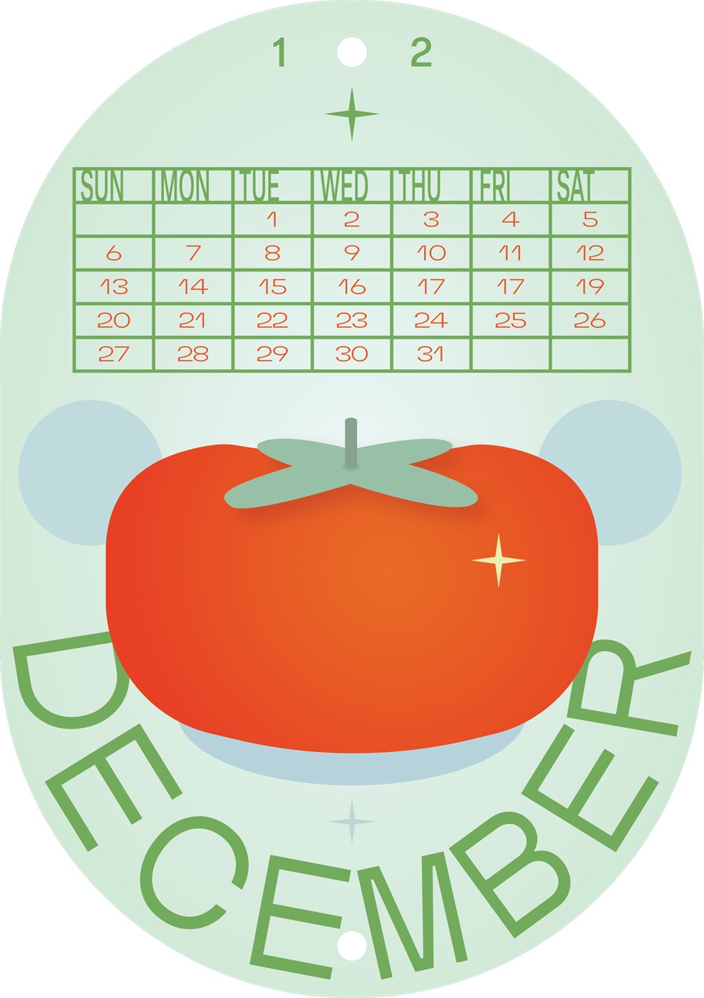 Fruit Sticker Calendar: December